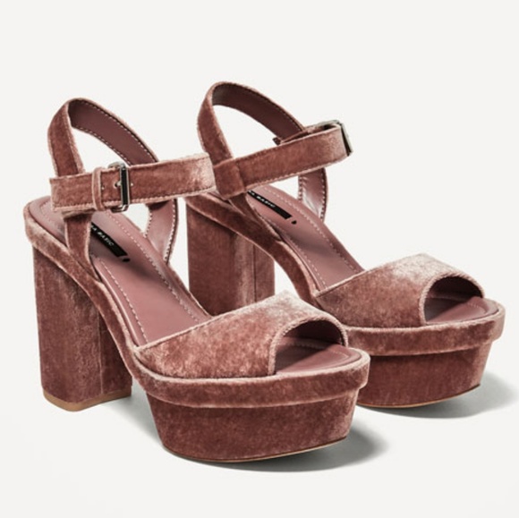 Zara Shoes - Zara Velvet Platform Sandal